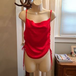 Forever 21 Red Ruched Crop Top